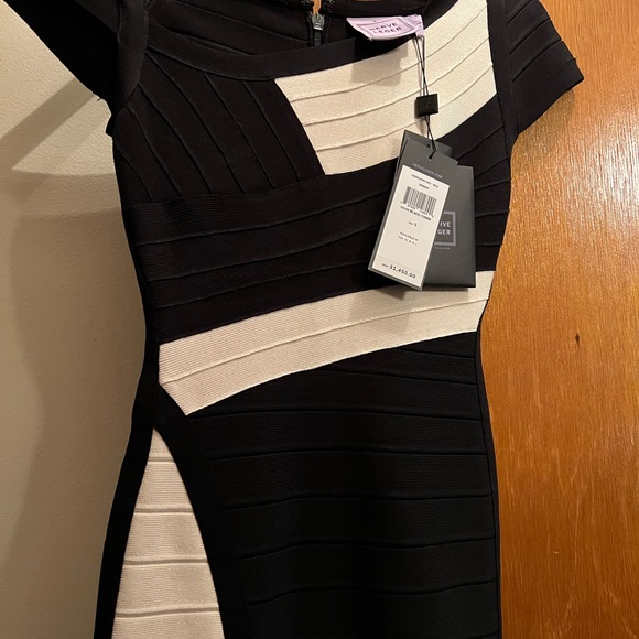 Herve Leger by Max Azria “Amber” Mini Dress—Small, Black & White - Picture 3 of 3